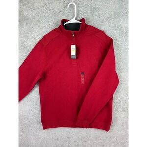 ARROW Sweater Men's Medium Cardinal Red Fleece 1/4 Zip Pullover Sweater New